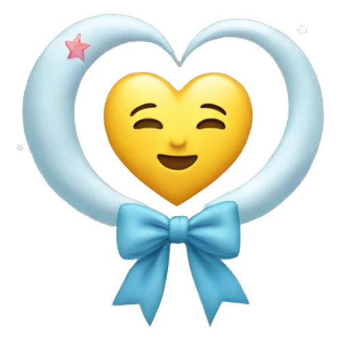 heart stars bow moon sticker