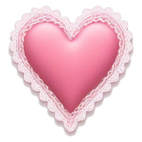 Pink heart with lace sticker