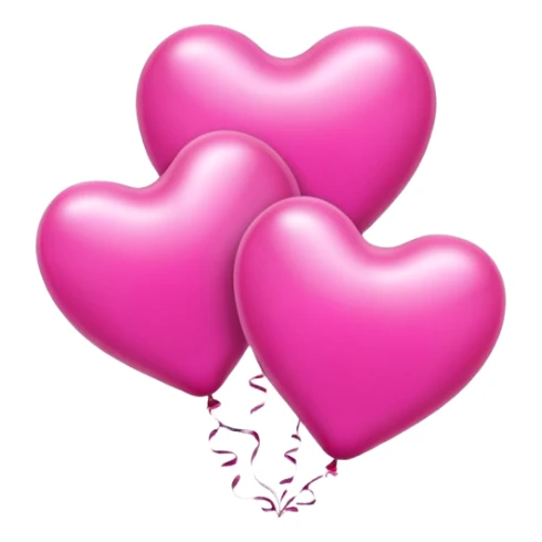Bright pink balloon hearts  sticker