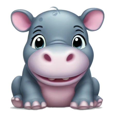 a happy baby hippo sticker