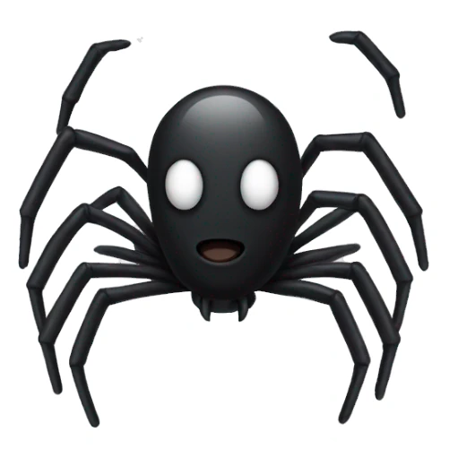 Black spider with a white flag sticker