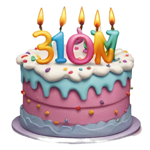 Birthday cake with text MOM 37 sticker