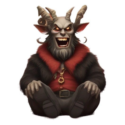 Krampus on his christmas hell throne  sticker
