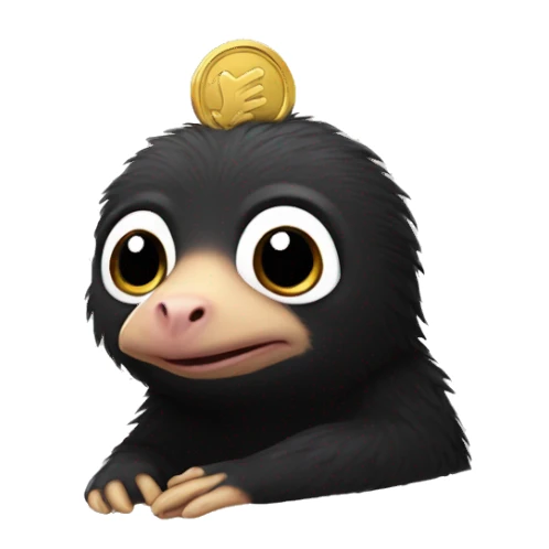 niffler with a coin and without ears sticker