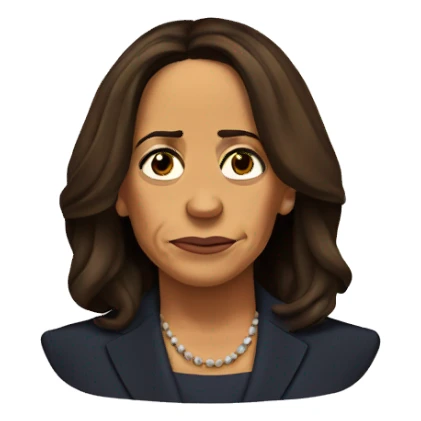 kamala harris head with a sad face sticker