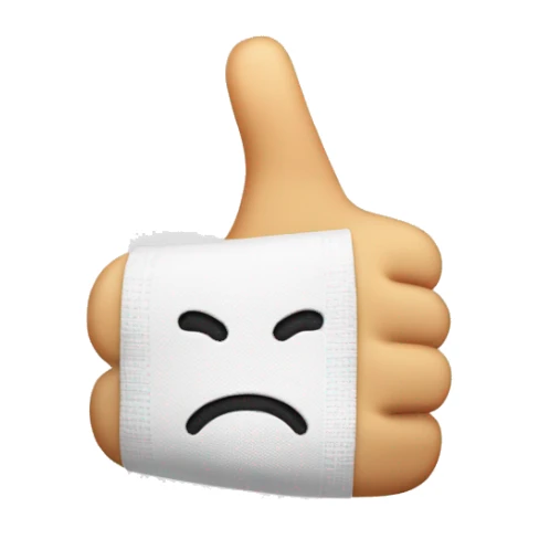 A thumbs up with a bandage on it sticker