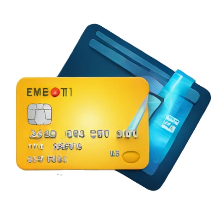 credit card being swiped through microchips sticker