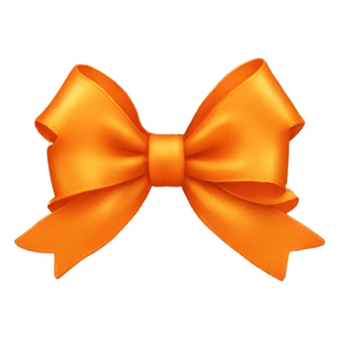Just one orange bow sticker