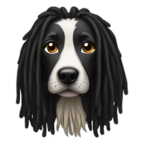 black dreadlock dog sticker