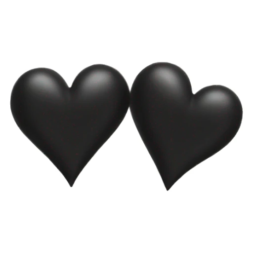 two black hearts sticker