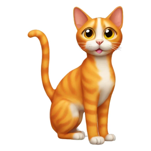 skinny orange cat sticker