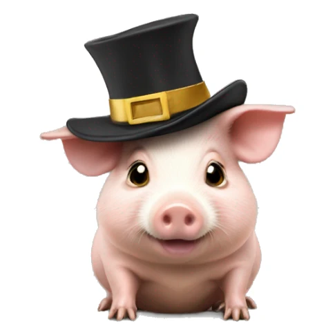 Guinie pig with hat sticker