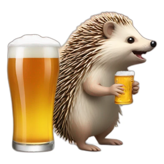 hedgehog drink beer spend bitcoin sticker