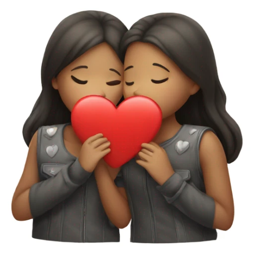 Hearts with girls kissing  sticker
