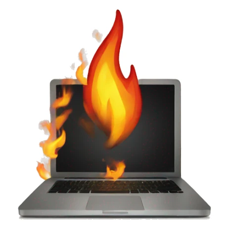 fire everywhere around laptop sticker