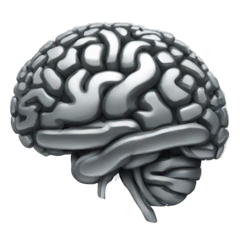 Metal brain icon sticker