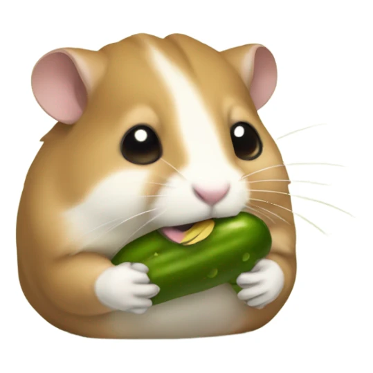 brown hamster eating a pickle sticker