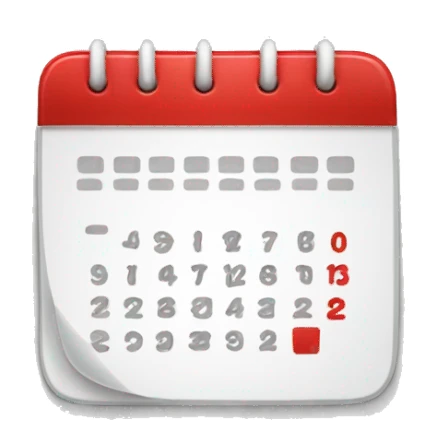 red and white calendar icon sticker