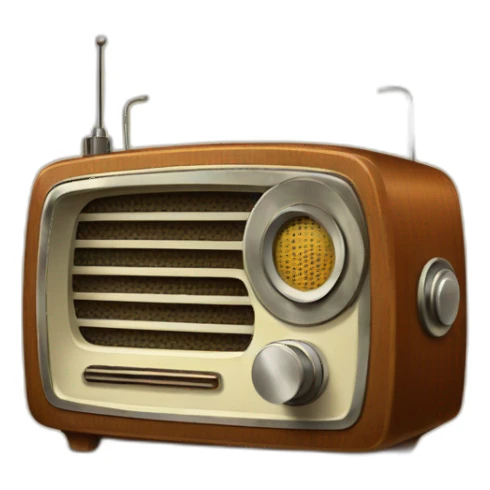 cartoon vintage radio sticker