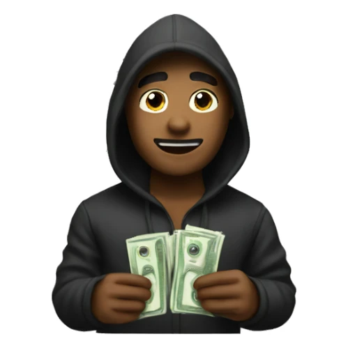 Theif with Money run sticker