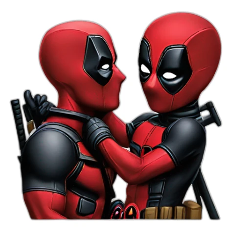deadpool gives a kiss sticker