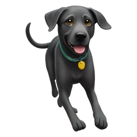 Charcoal lab running on beach in Hawaii  sticker