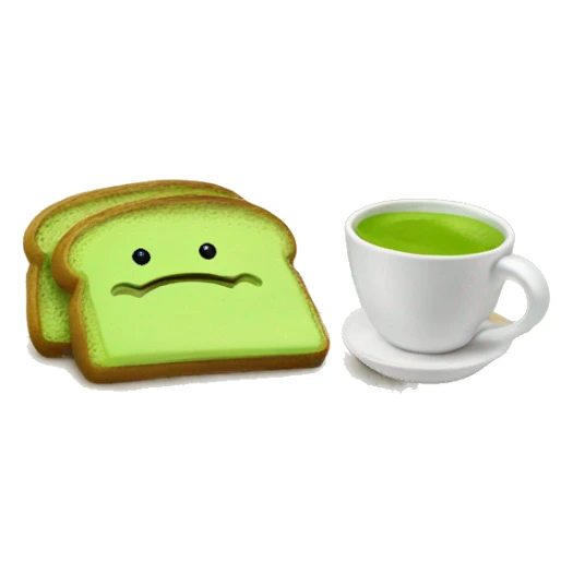 matcha tea with avocado toast sticker