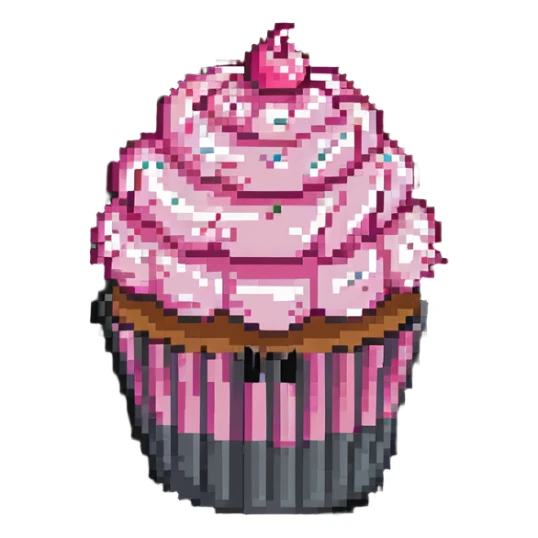 cupcake with pink icing sticker