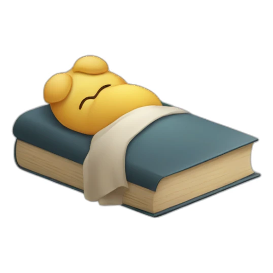 a person sleeping on a book sticker