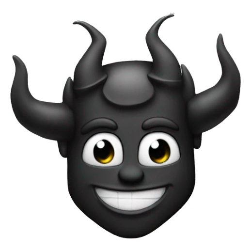 Smirking face with devil horns black sticker