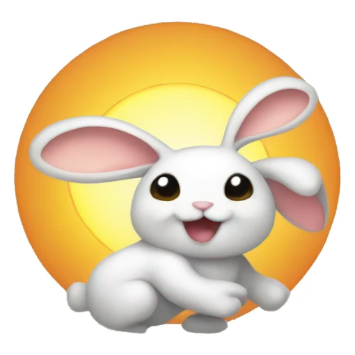 bunny and sun hug sticker