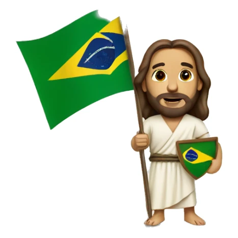 jesus holding a brazil flag sticker