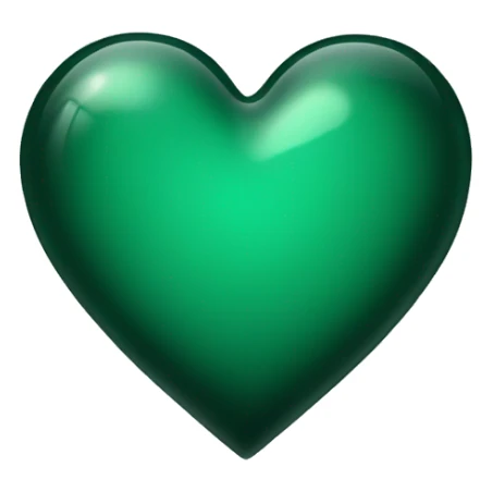 Dark green glass heart  sticker