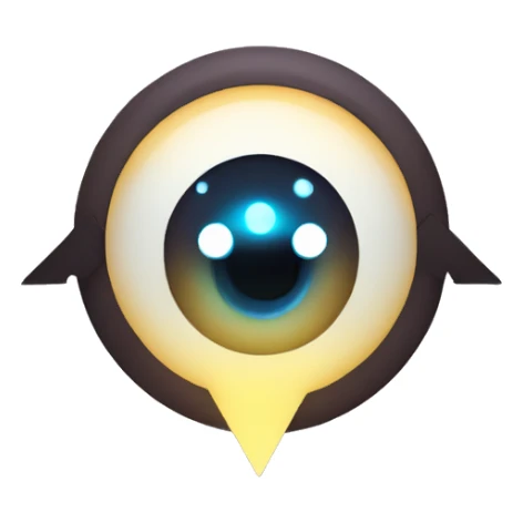 Avatar arrow and eyes glowing icon sticker