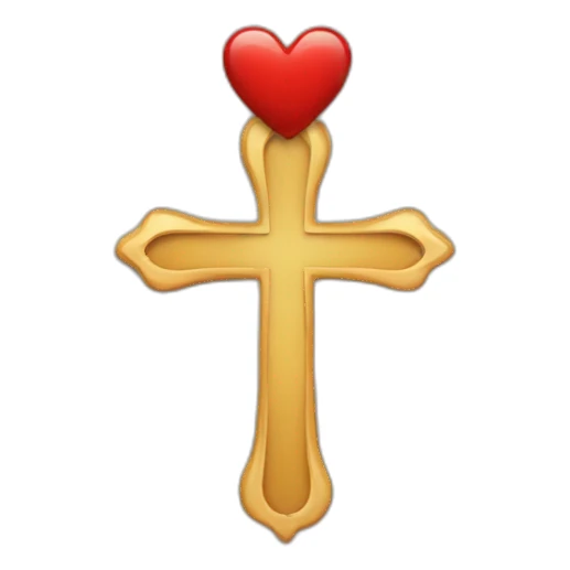 Herz mit kreuz sticker