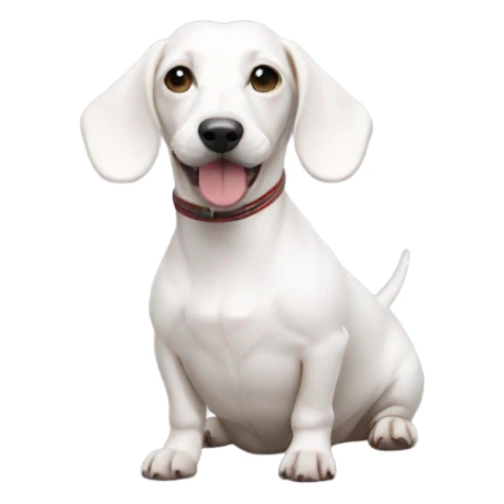 White sausage dog with ball sticker