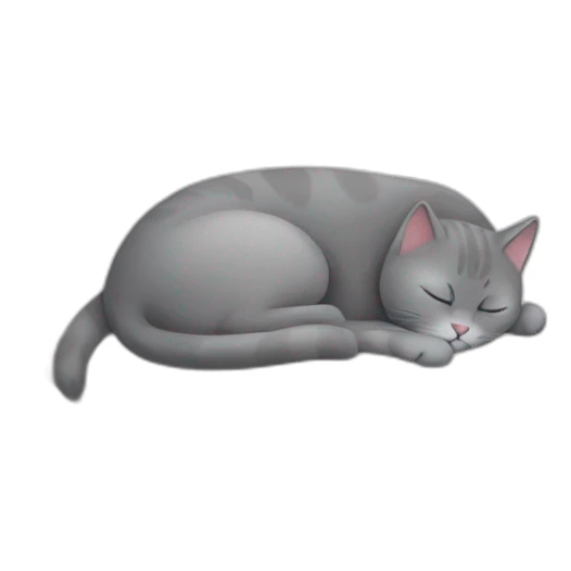 Grey cat sleeping on a pillow sticker