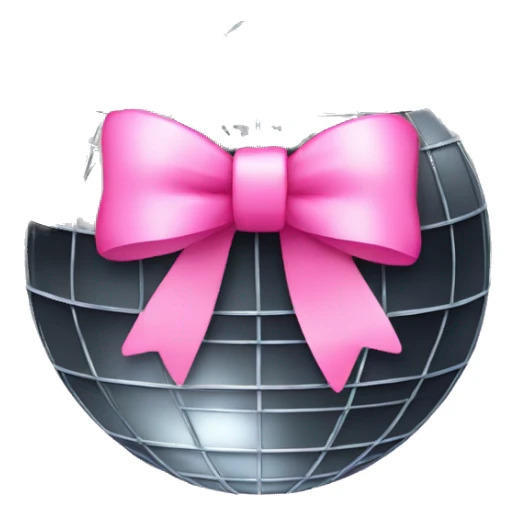 Disco ball with pink bow on top sticker