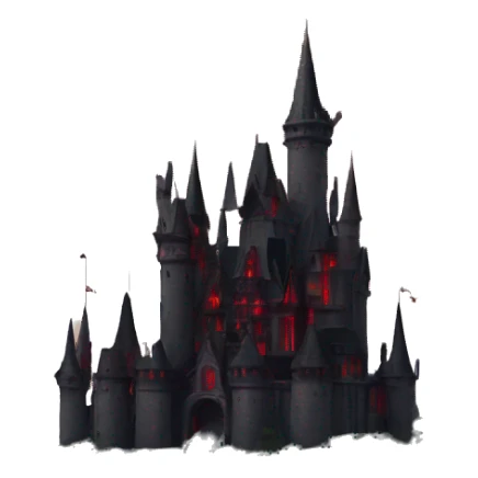 Black and red gothic castle sticker