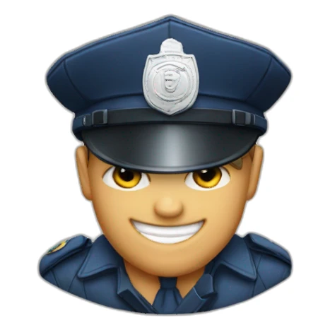 Polizist mit einem Baseballcap sticker