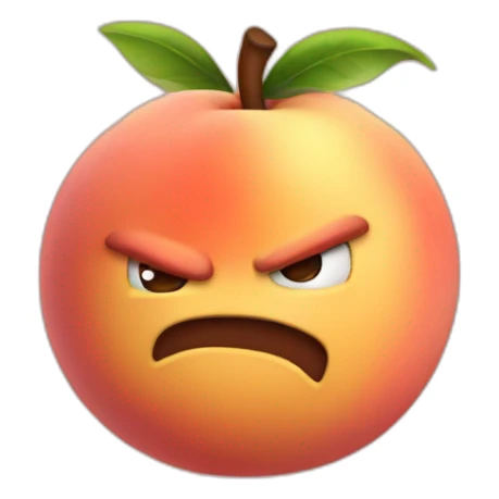  peach, angry sticker