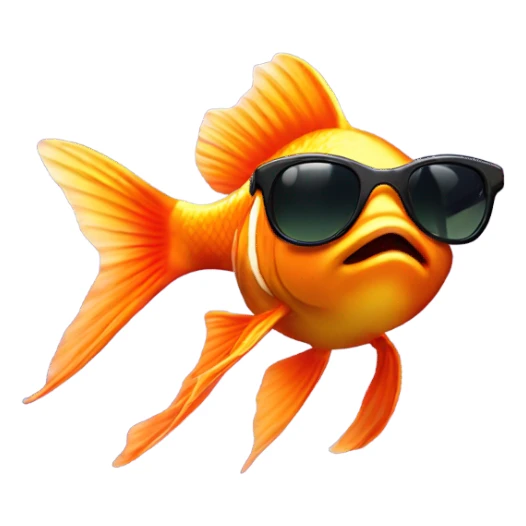 Goldfish with sunglasses  sticker