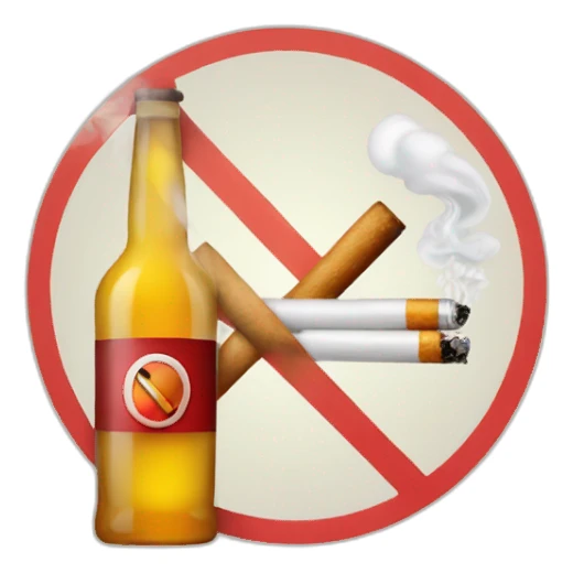 no smoking and alcohol sticker