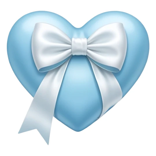 Light blue heart with wrapped white bow sticker