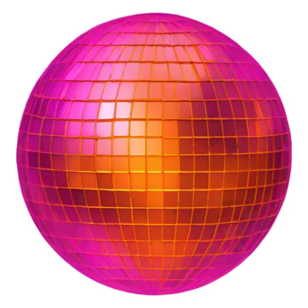 Pink disco ball orange  sticker