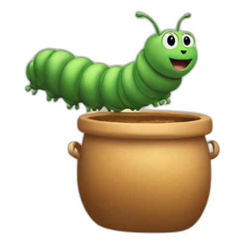 Caterpillar flying on a crock sticker