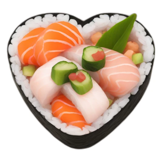 sushi heart sticker