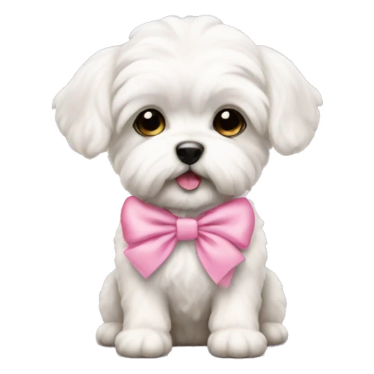 Schichon puppy pink bow sticker
