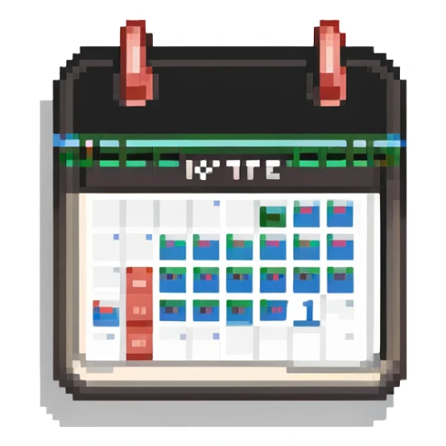 Calendar icon showing month view with highlighted date sticker