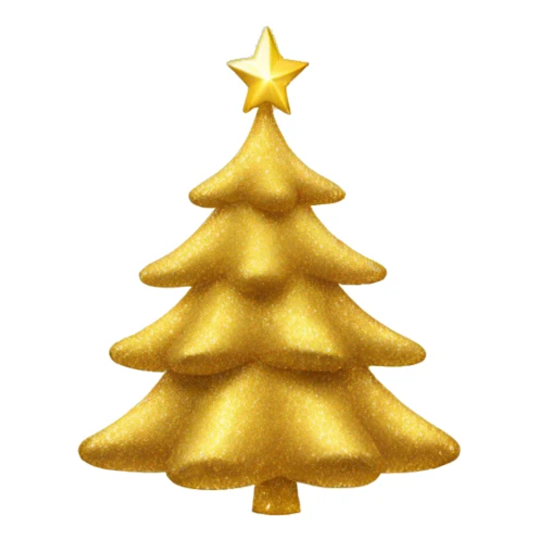Golden Christmas tree with sparkles sticker